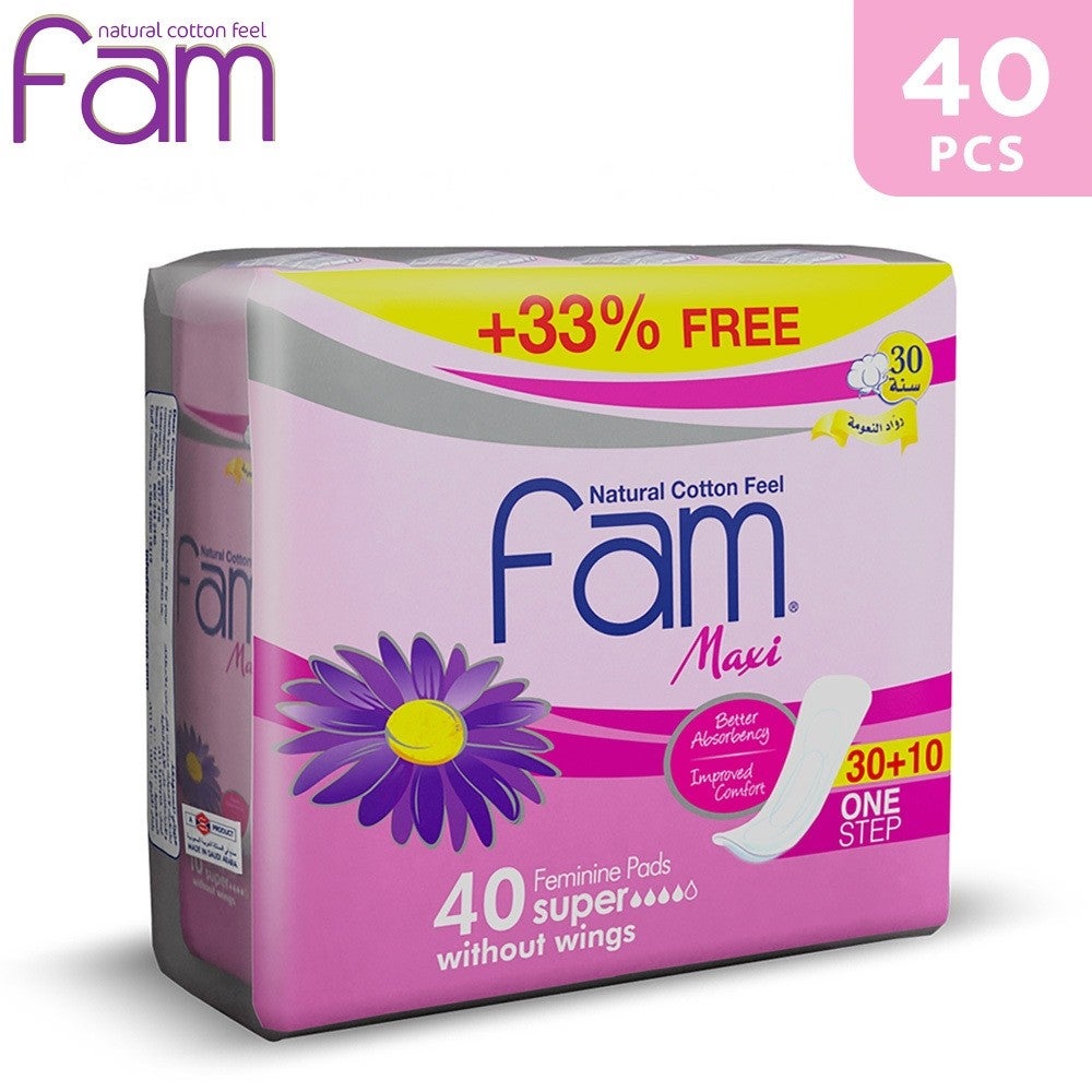 Fam Maxi Feminine Super Pads Without Wings 40 Pads