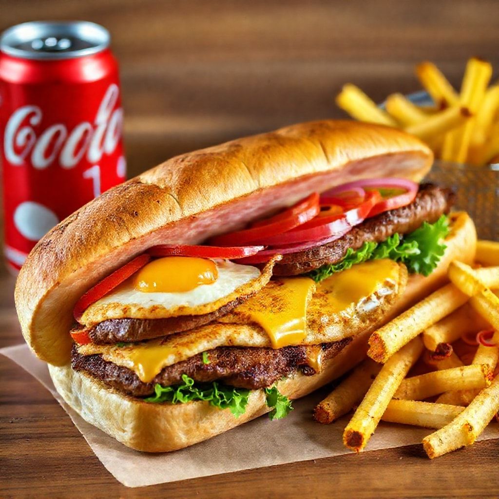 Menu sandwich américain