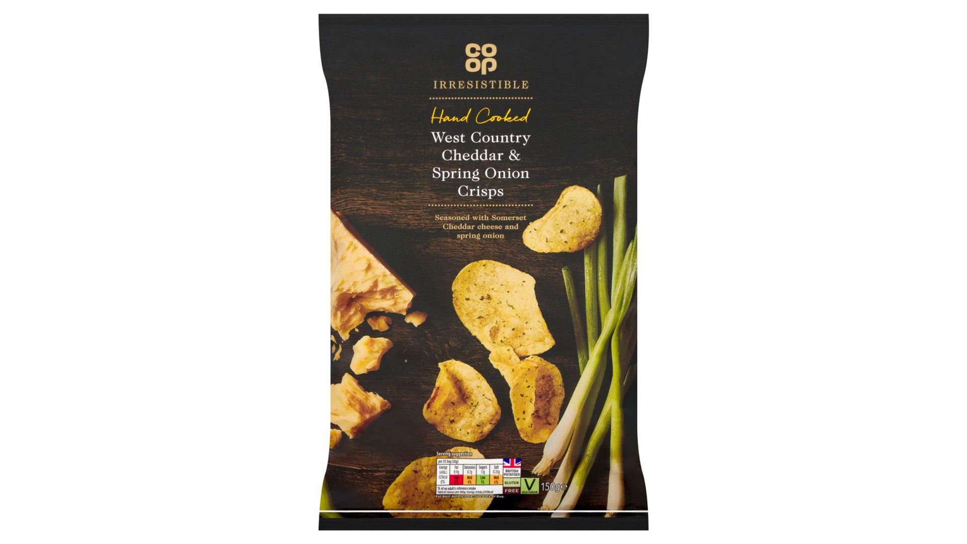 Co-op Irresistible West Country Cheddar & Spring Onion Crisps 150g