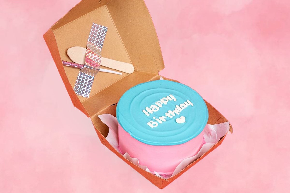 Pink blue happy birthday