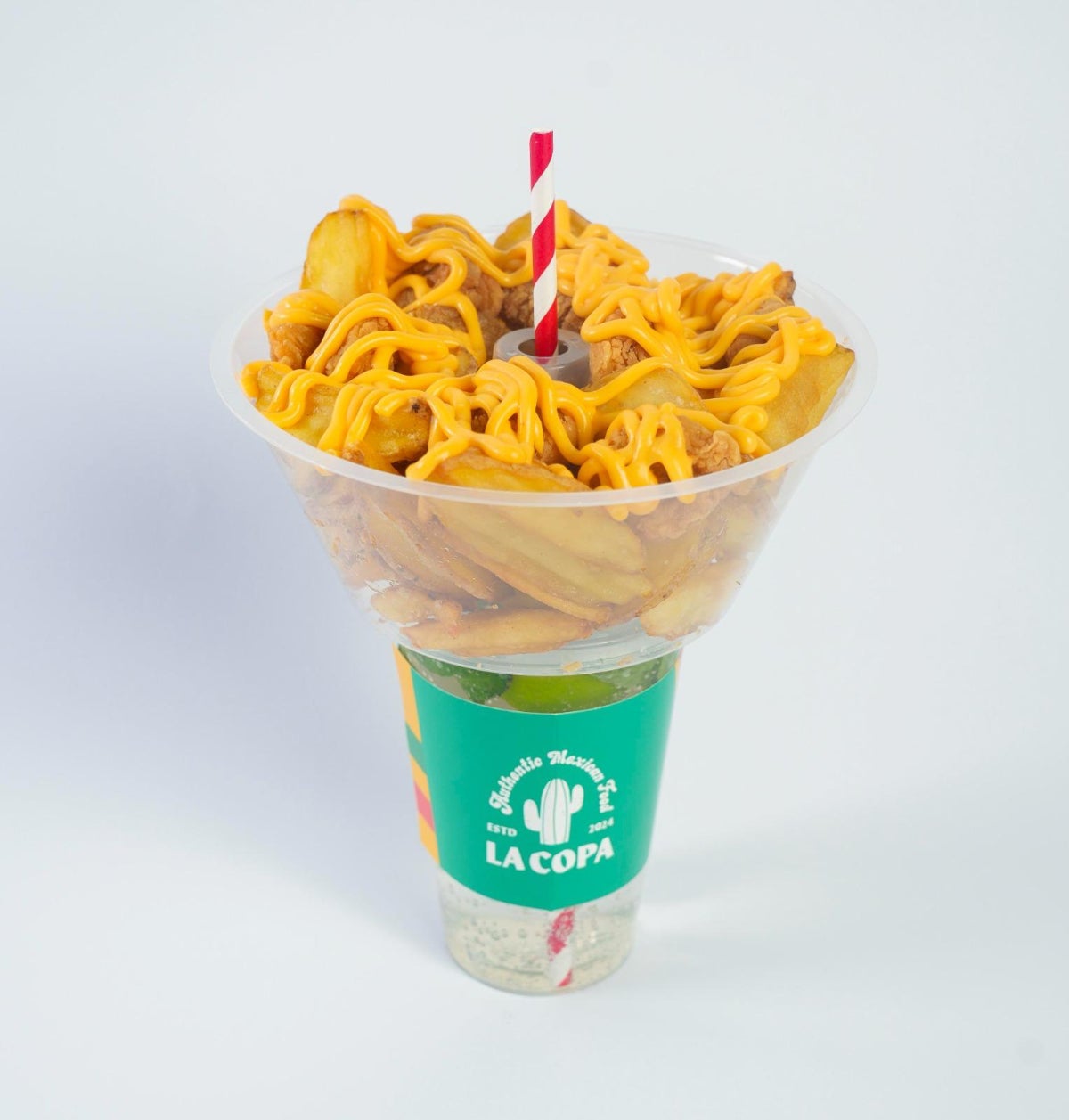 Fries And Buffalo Chicken With Mojito