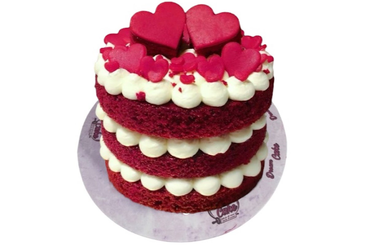 Red velvet heart cake