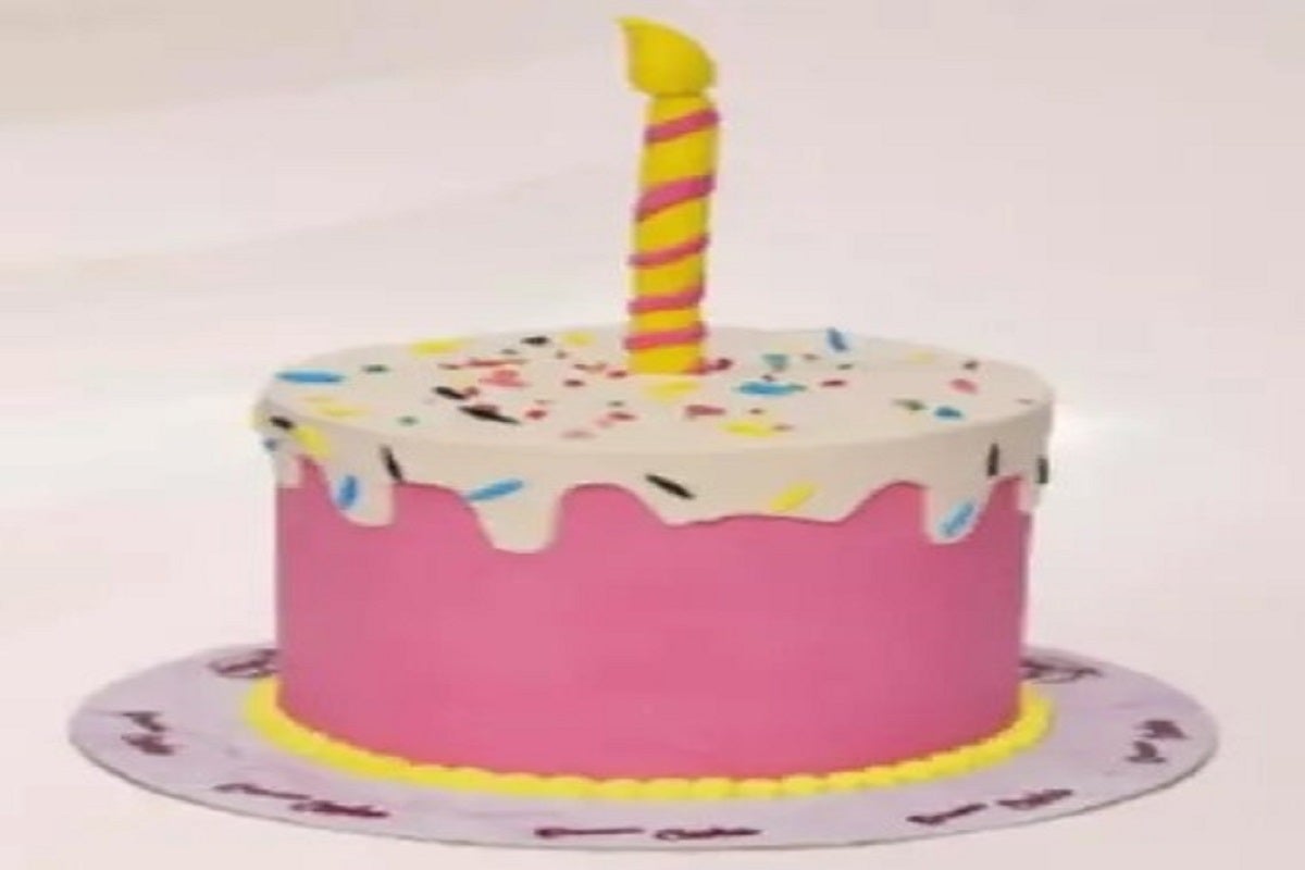 pink comic cake