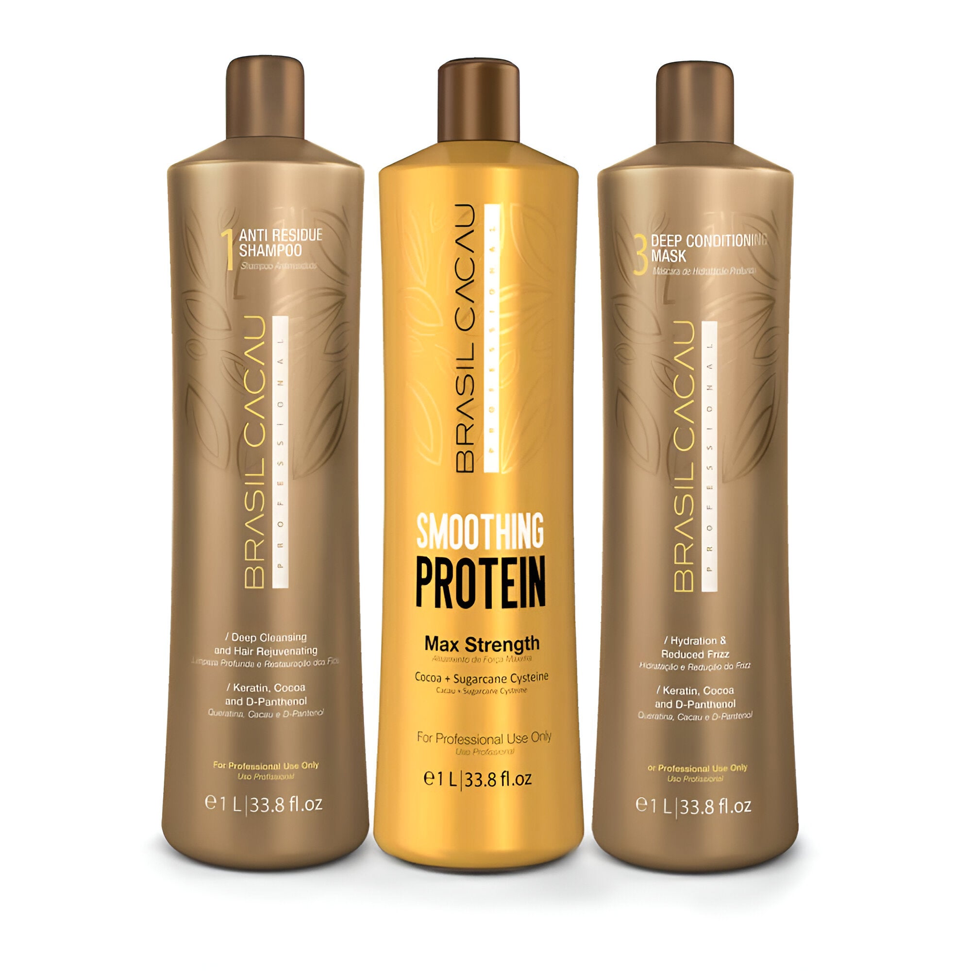 Cadiveu - Brazil Cacao - Smoothing Protein - Hair Kit (3 Bottle) - 1L