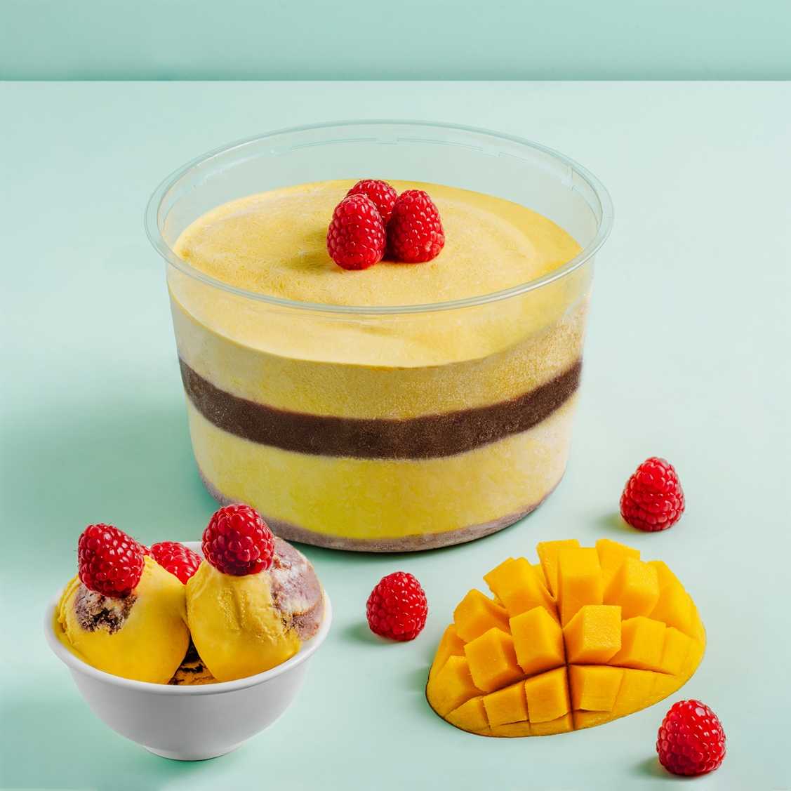 Mango and Berries Ice Cream