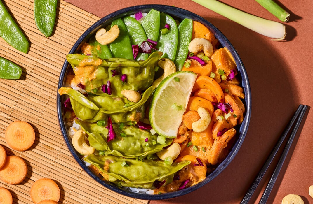 Hot Poké  Curry Massaman Gyozas légumes