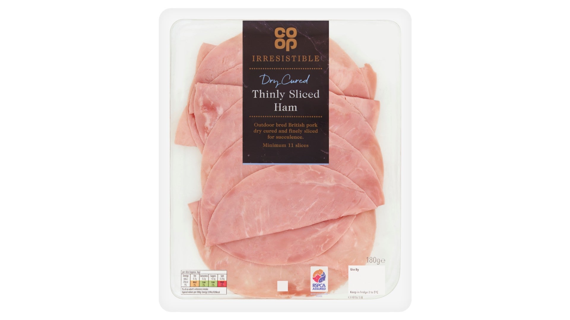 Co-op Irresistible Finely Sliced Ham 180