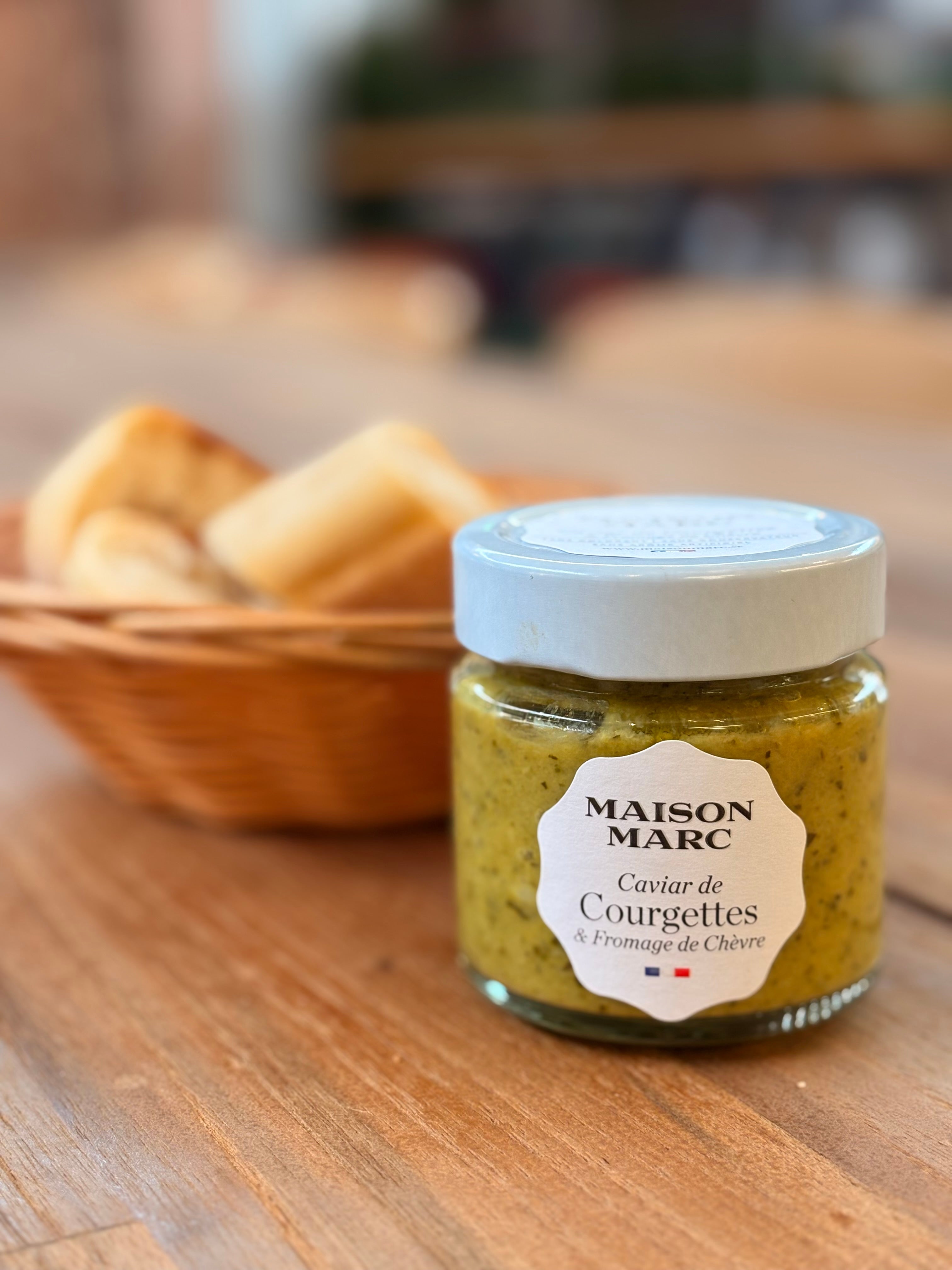Caviar de courgettes et fromage de chèvre