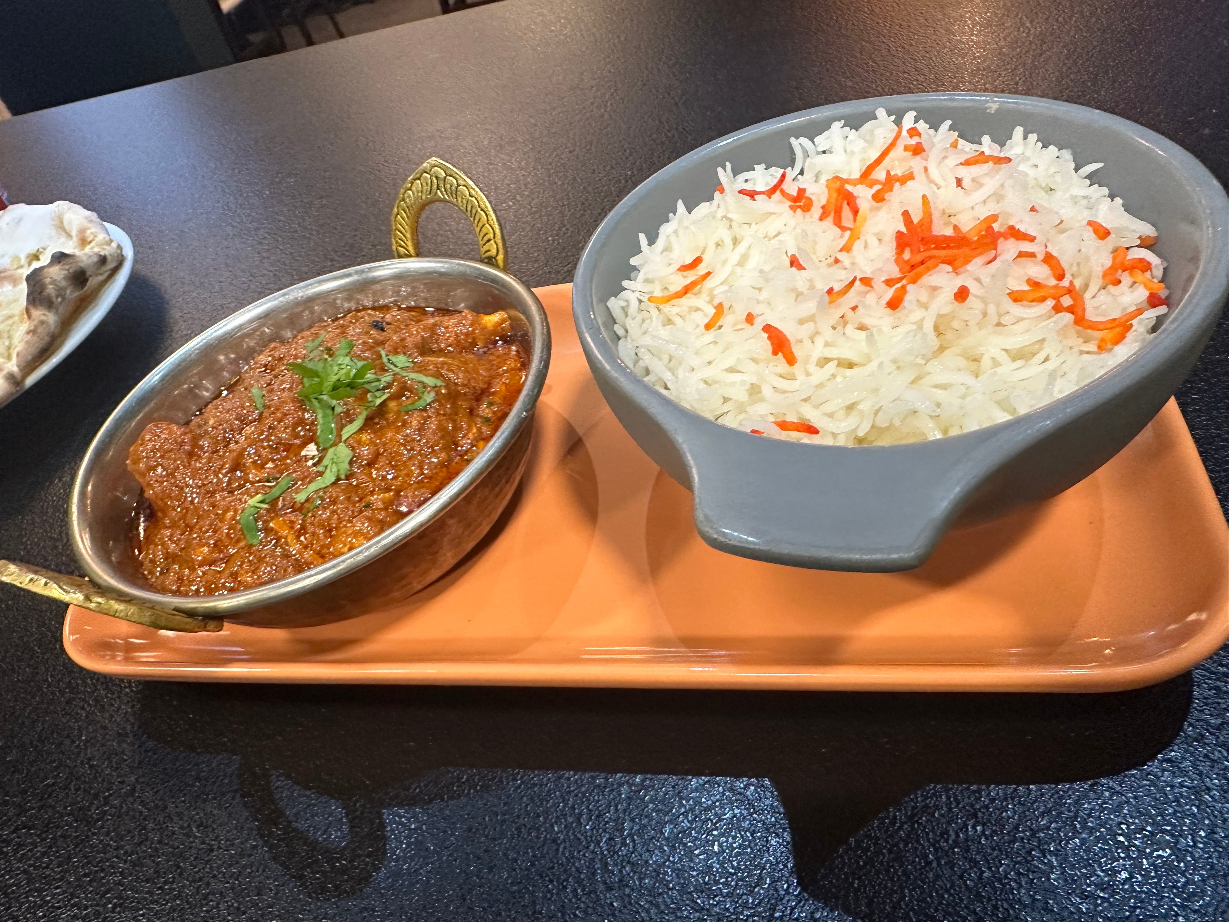 Assiette aubergines curry