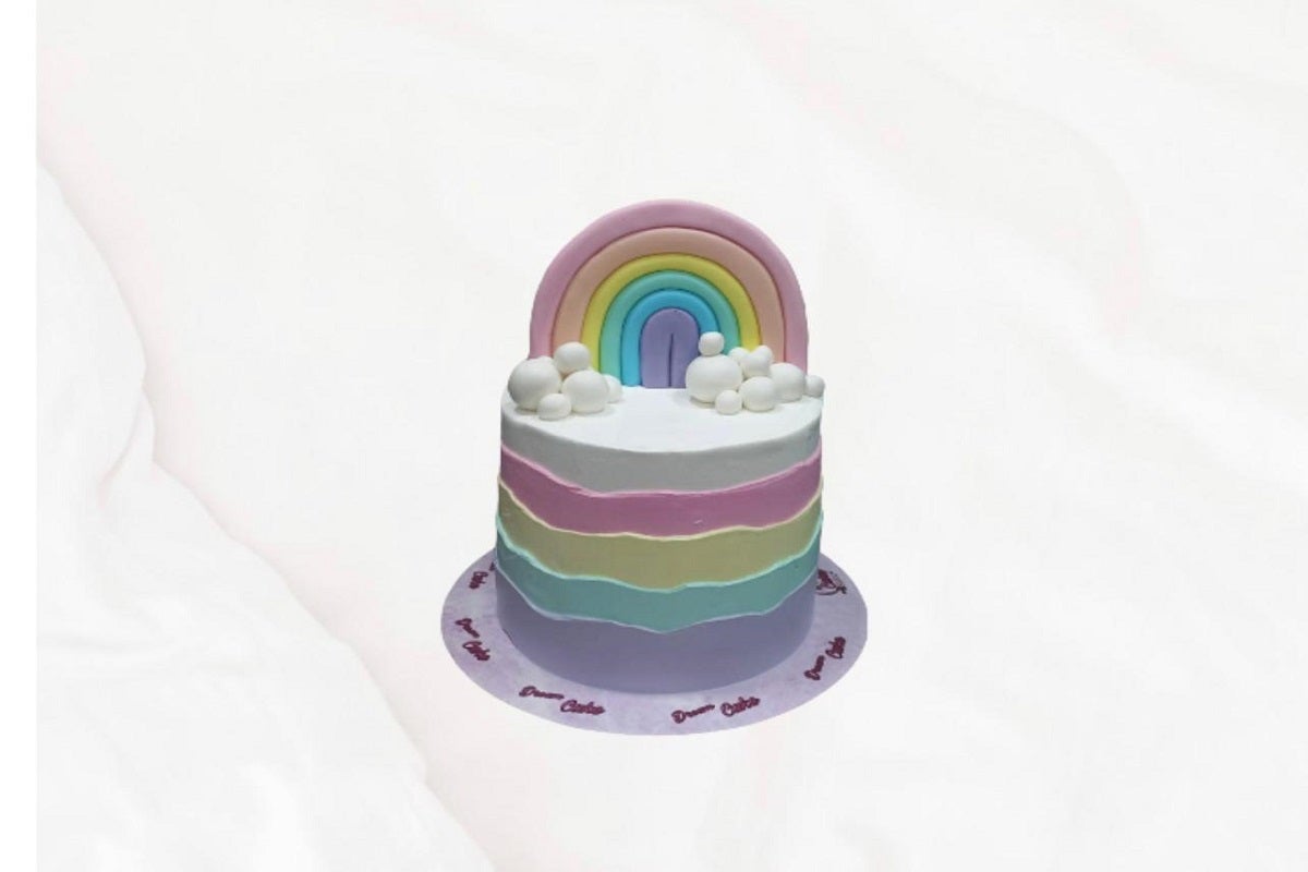 rainbow color cake 8 inch serve8-10 persons of delicious