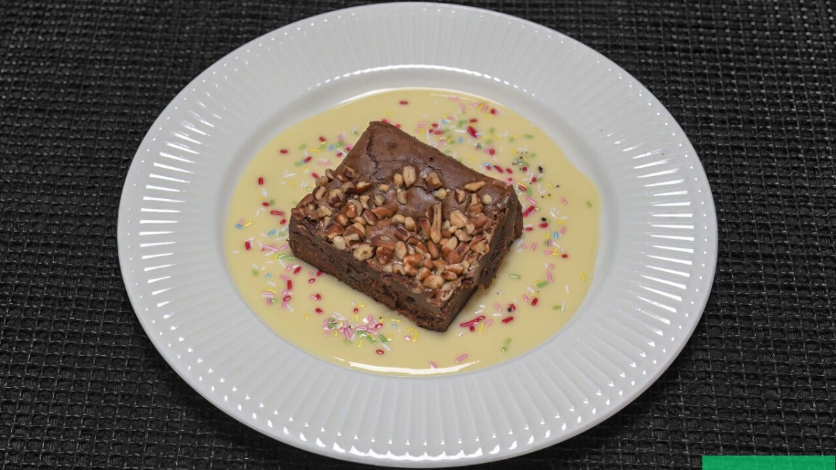 Brownie à La Crème Anglaise