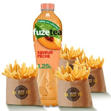 4 Frites + Fuze Tea Pêche 1,25l