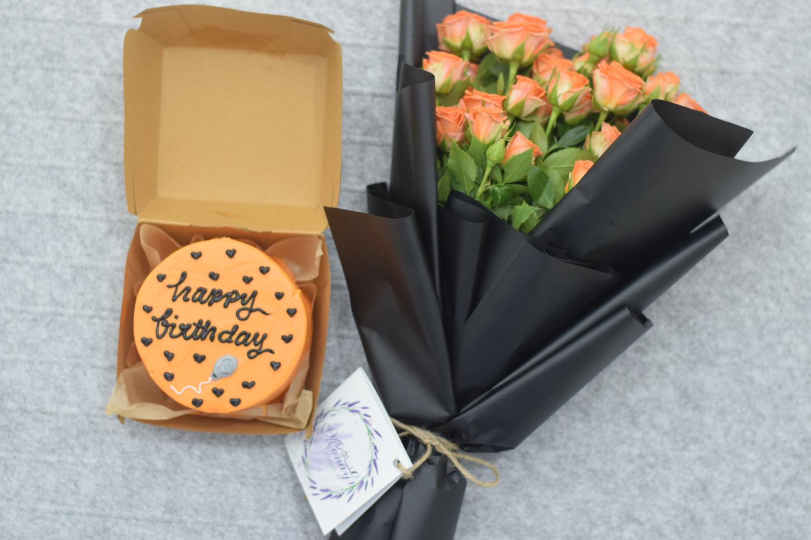Hb Orange Cake With Orange Roses