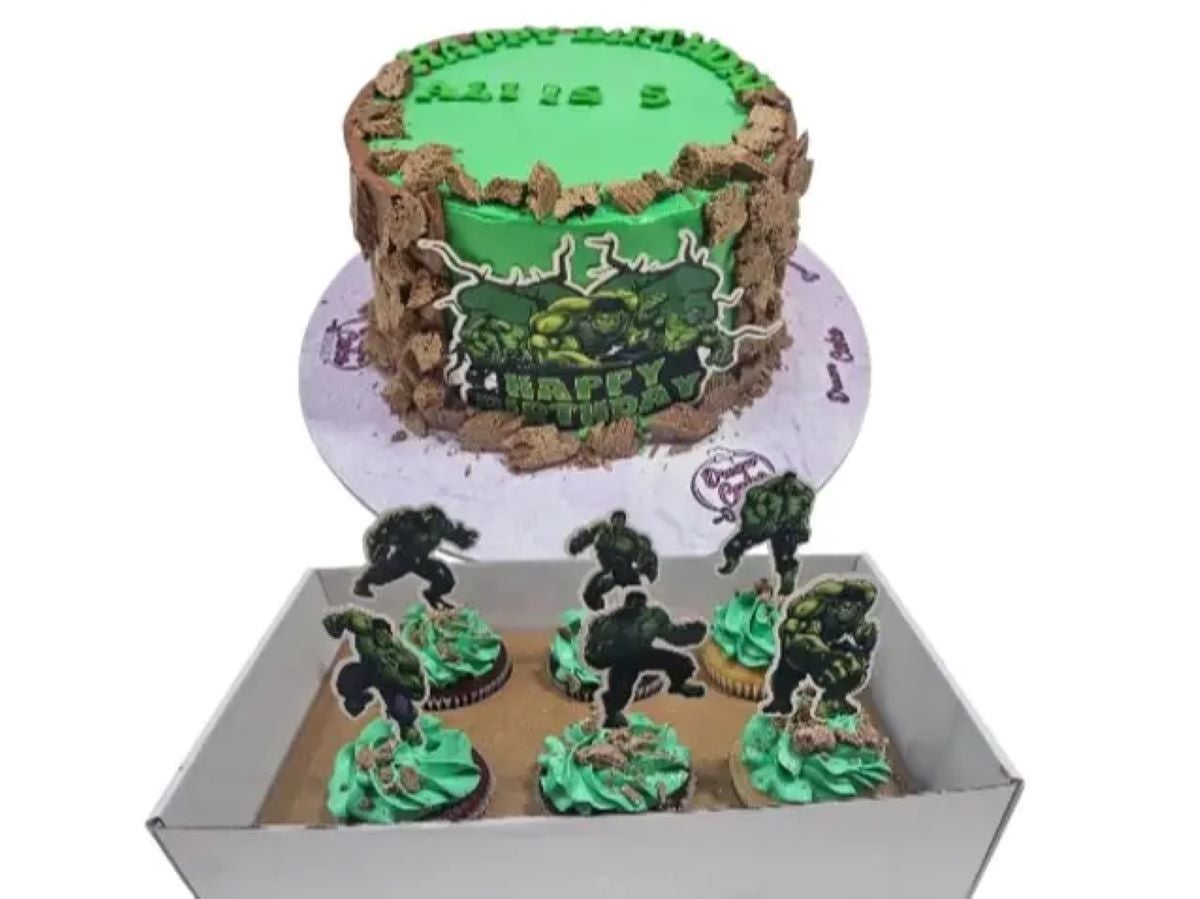 Hulk and 6 pscs cupcake order before 4 hours