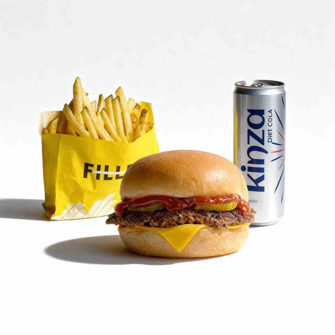 Classic cheese burger meal